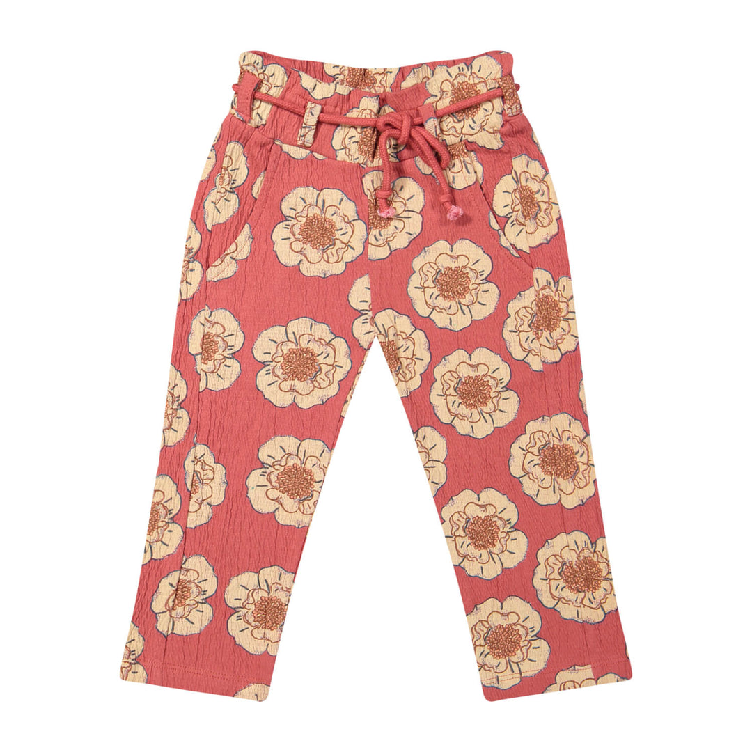 Riffle Trousers Perry Big Flower - Meisjes Pantalon - Roze 1