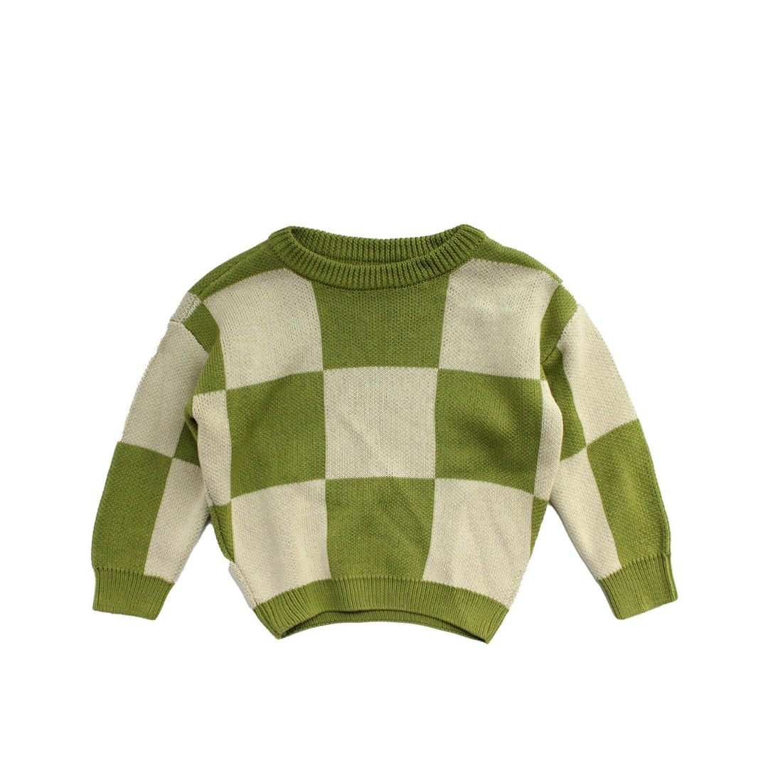 Your Wishes Check Oversized Sweater - Jongens Trui - Groen 1