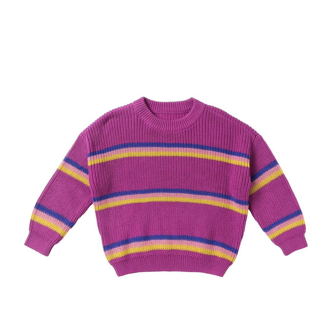 Your Wishes Stripe Knit Chunky Sweater Meisjestrui Roze 1