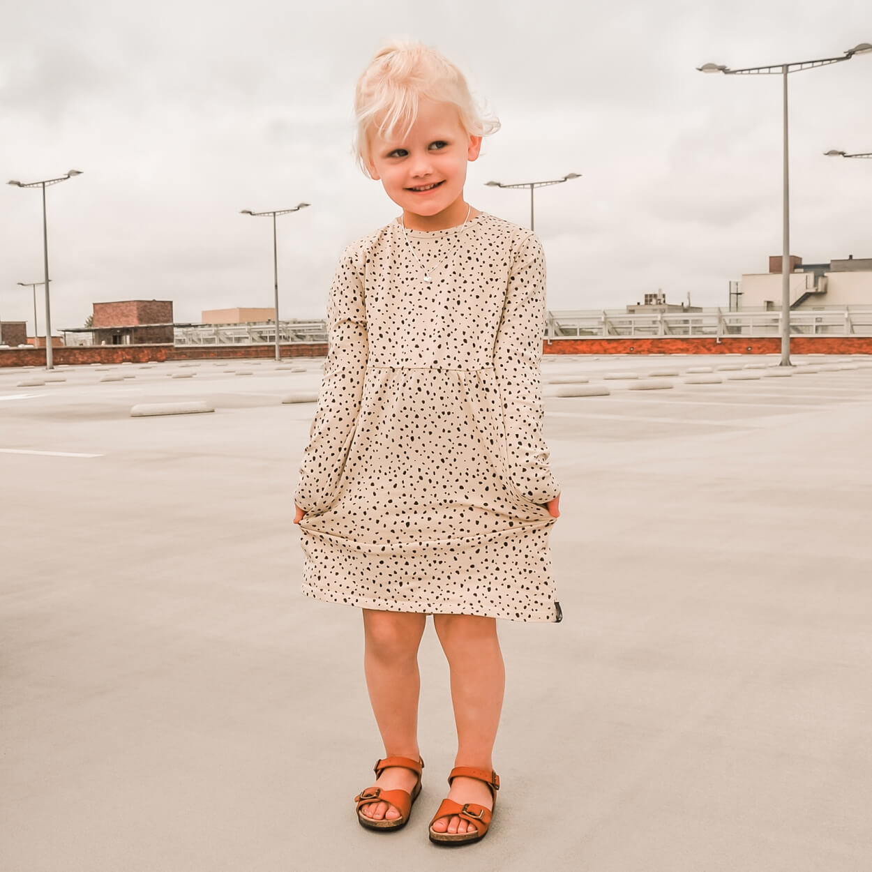 metalen zout Schande Your Wishes Cheetah Pleated Dress LS - Baby Jurkje - Ecru – Bee Cute -  Babykleding & Kinderkleding